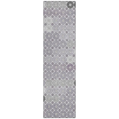 LOOMLAN Rugs Braeyn Purple Washable Indoor-Outdoor Rug