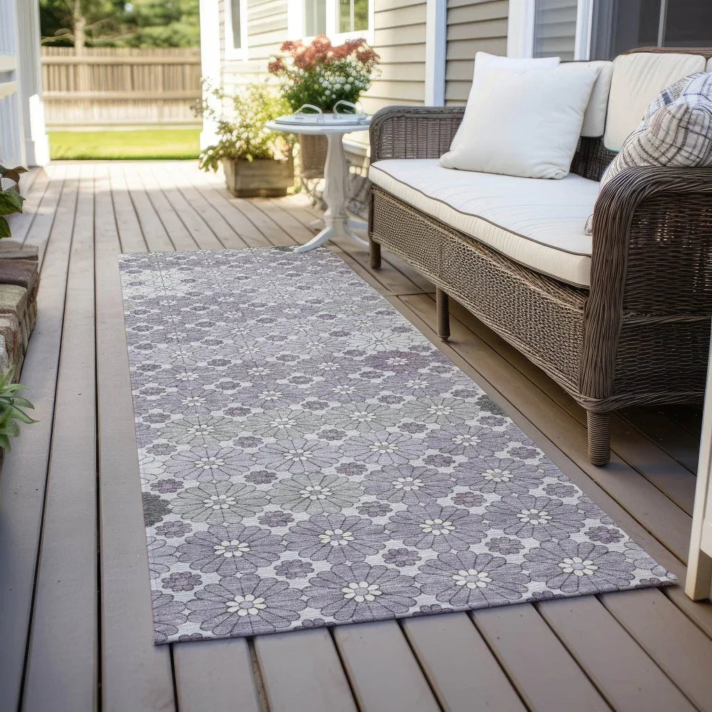 LOOMLAN Rugs Braeyn Purple Washable Indoor-Outdoor Rug