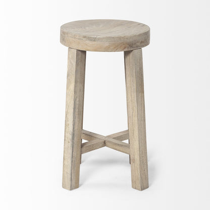 Mercana Brahma 26"H White Washed Wood Stool