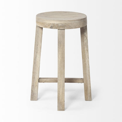Mercana Brahma 26"H White Washed Wood Stool