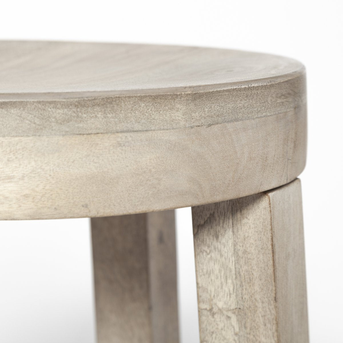 Mercana Brahma 26"H White Washed Wood Stool