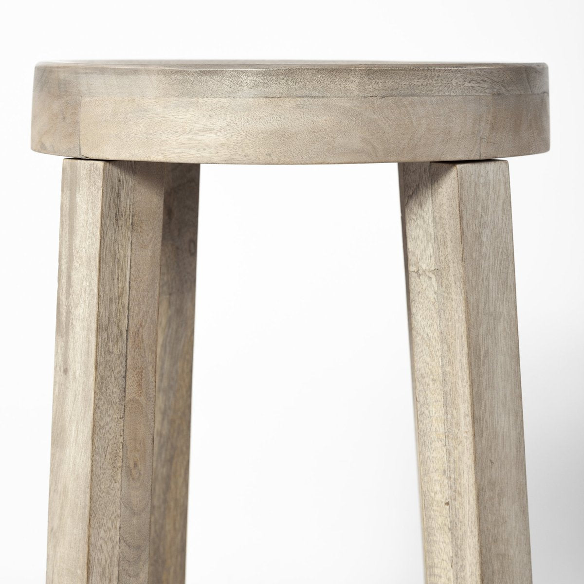 Mercana Brahma 26"H White Washed Wood Stool