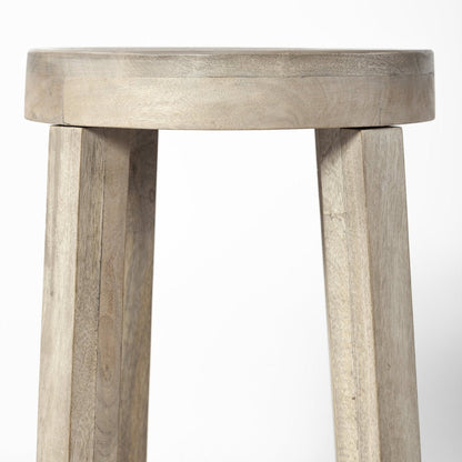 Mercana Brahma 26"H White Washed Wood Stool