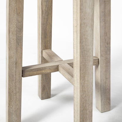 Mercana Brahma 26"H White Washed Wood Stool