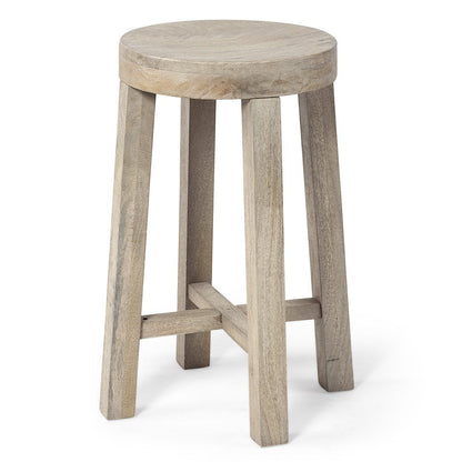 Mercana Brahma 26"H White Washed Wood Stool
