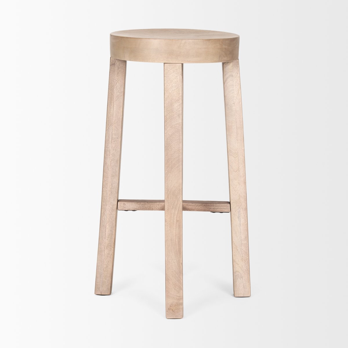Mercana Brahma 30"H White Washed Wood Stool