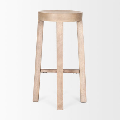 Mercana Brahma 30"H White Washed Wood Stool