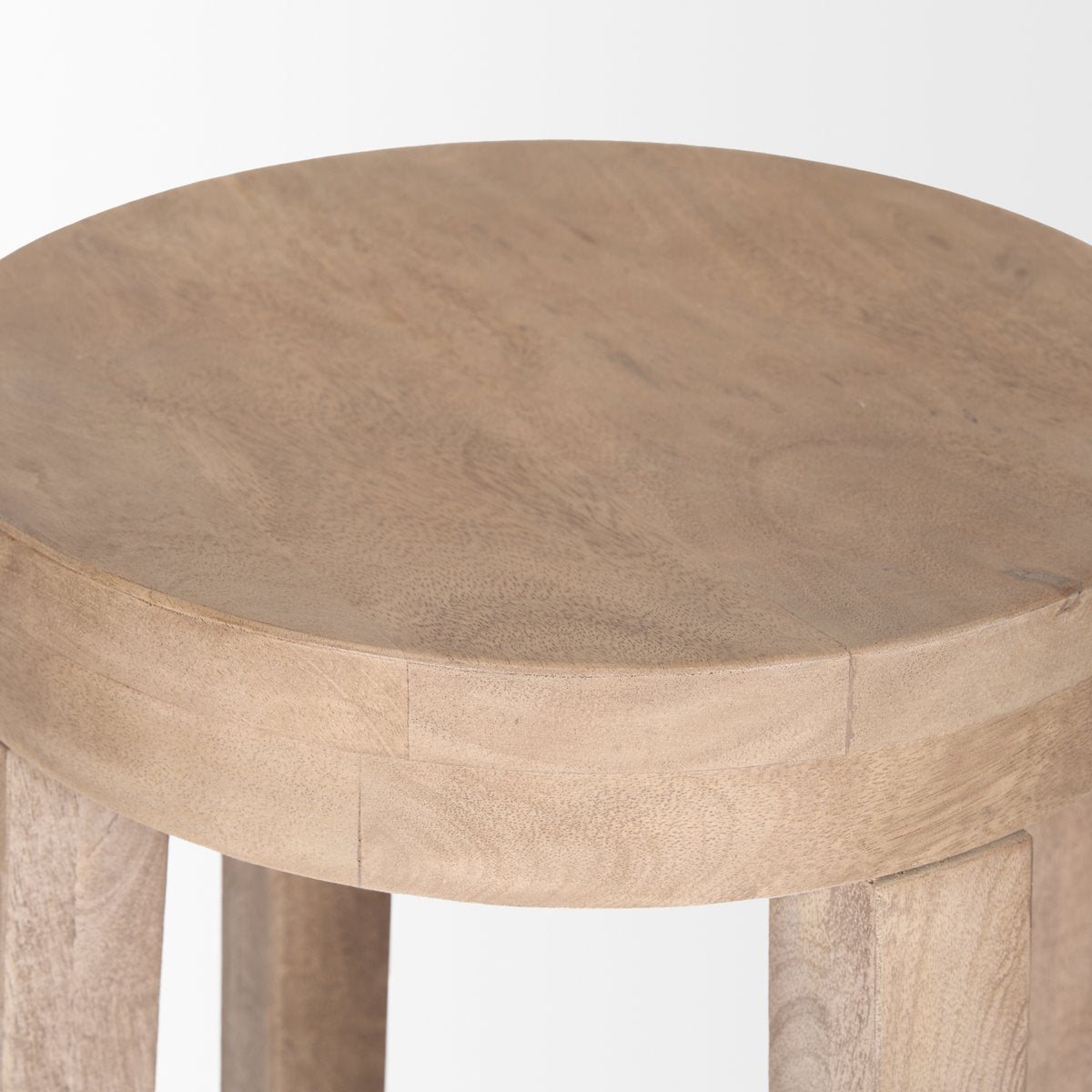 Mercana Brahma 30"H White Washed Wood Stool