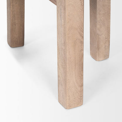 Mercana Brahma 30"H White Washed Wood Stool