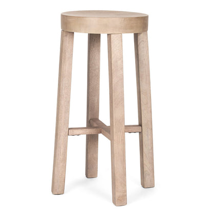 Mercana Brahma 30"H White Washed Wood Stool