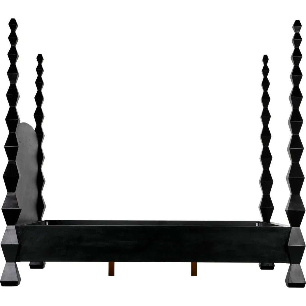 Noir Brancusi Black Wooden Bed Frame
