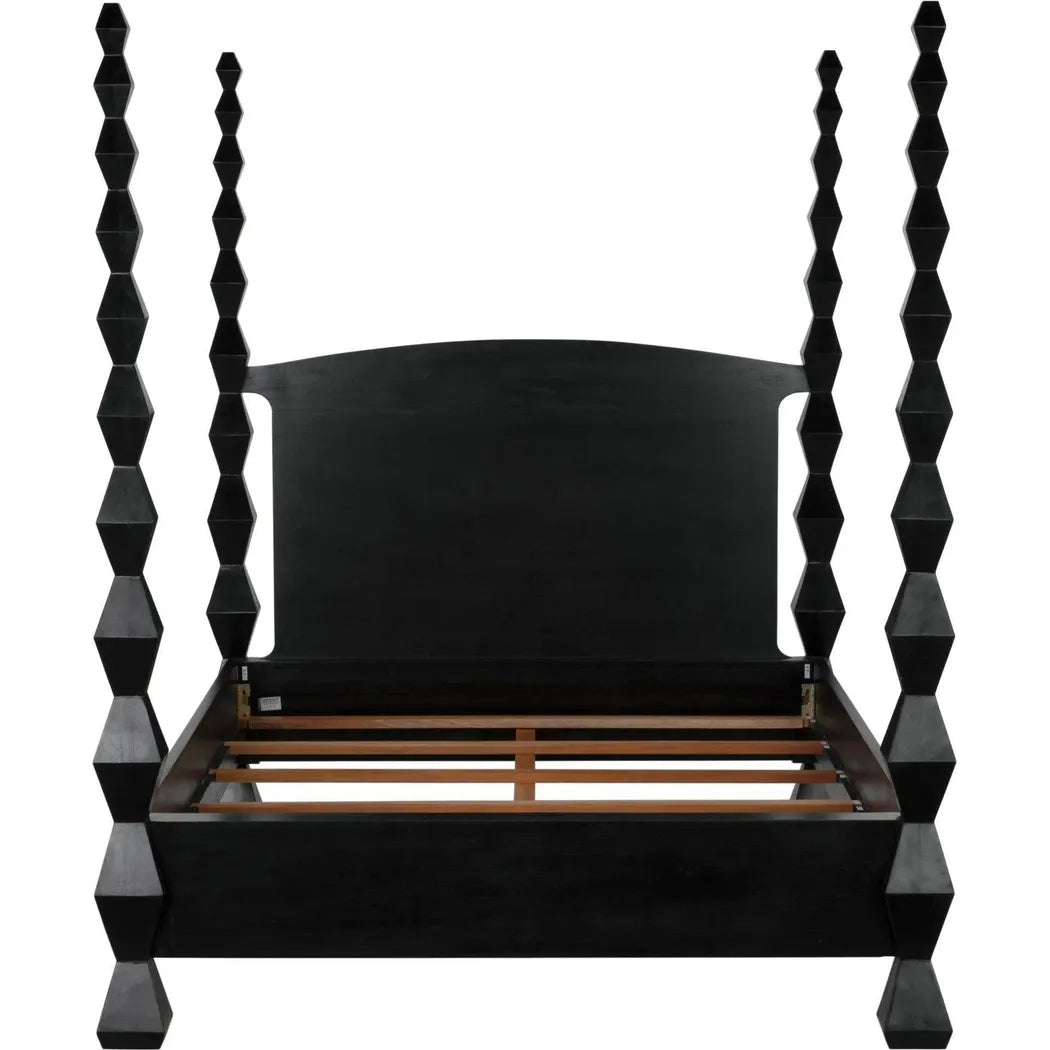 Noir Brancusi Black Wooden Bed Frame