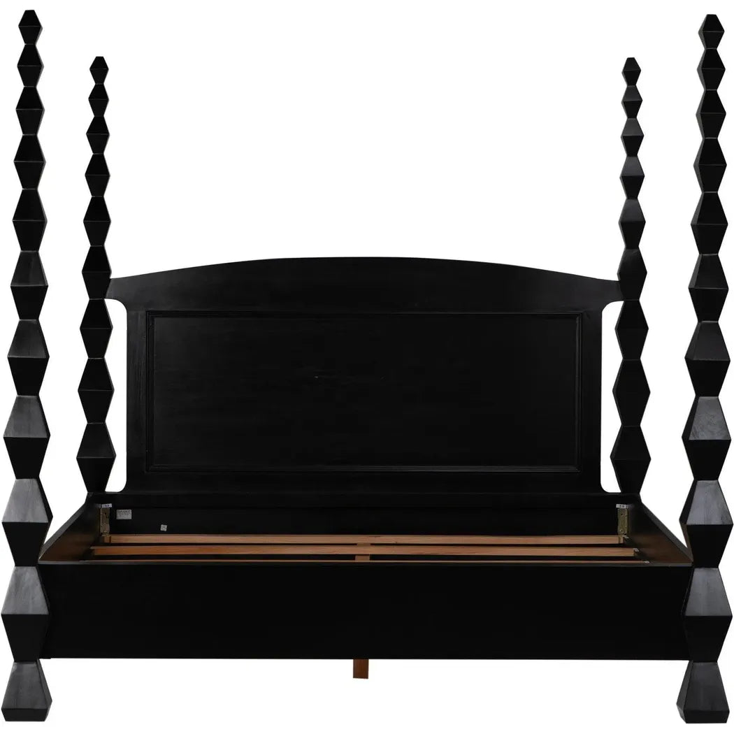 Noir Brancusi Black Wooden Bed Frame
