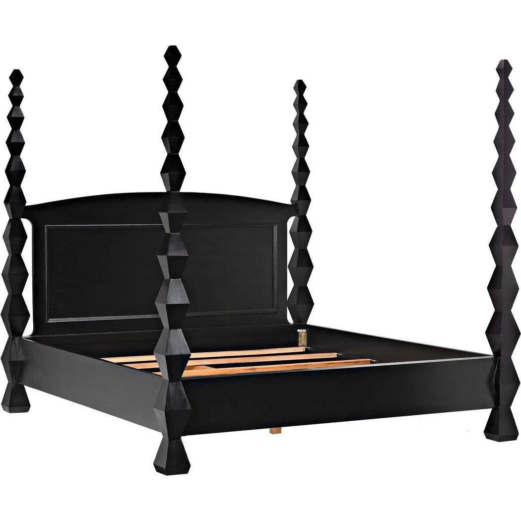 Noir Brancusi Black Wooden Bed Frame