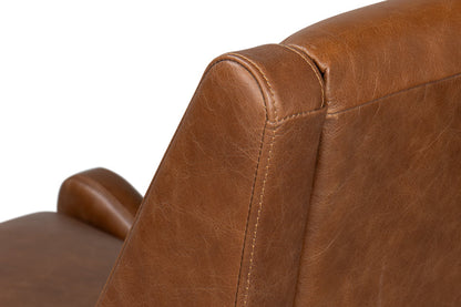 Brandy Slipper Accent Chair In Distilled Leather-Accent Chairs-Sarreid-LOOMLAN