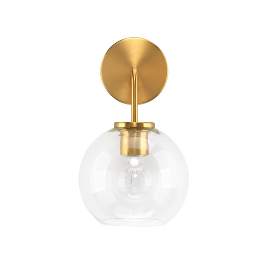 Brass Clear Glass Reece Wall Sconce Wall Sconces Sideboards and Things By Jamie Young