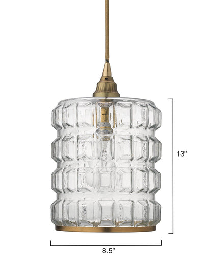 Brass & Clear Textured Glass Madison Pendant Pendants Sideboards and Things By Jamie Young