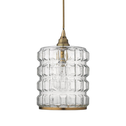 Brass & Clear Textured Glass Madison Pendant Pendants Sideboards and Things By Jamie Young