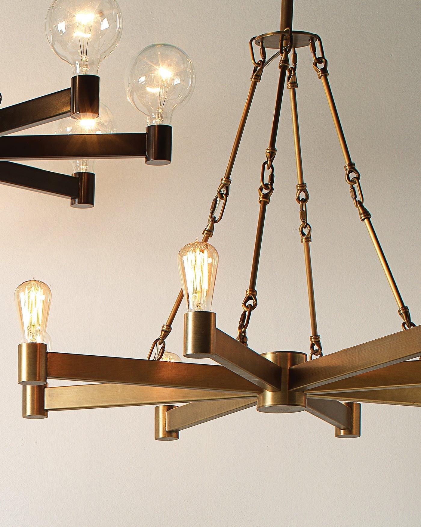 Brass Mid-Century Modern Manchester 8 Light Chandelier Chandeliers Sideboards and Things By Jamie Young