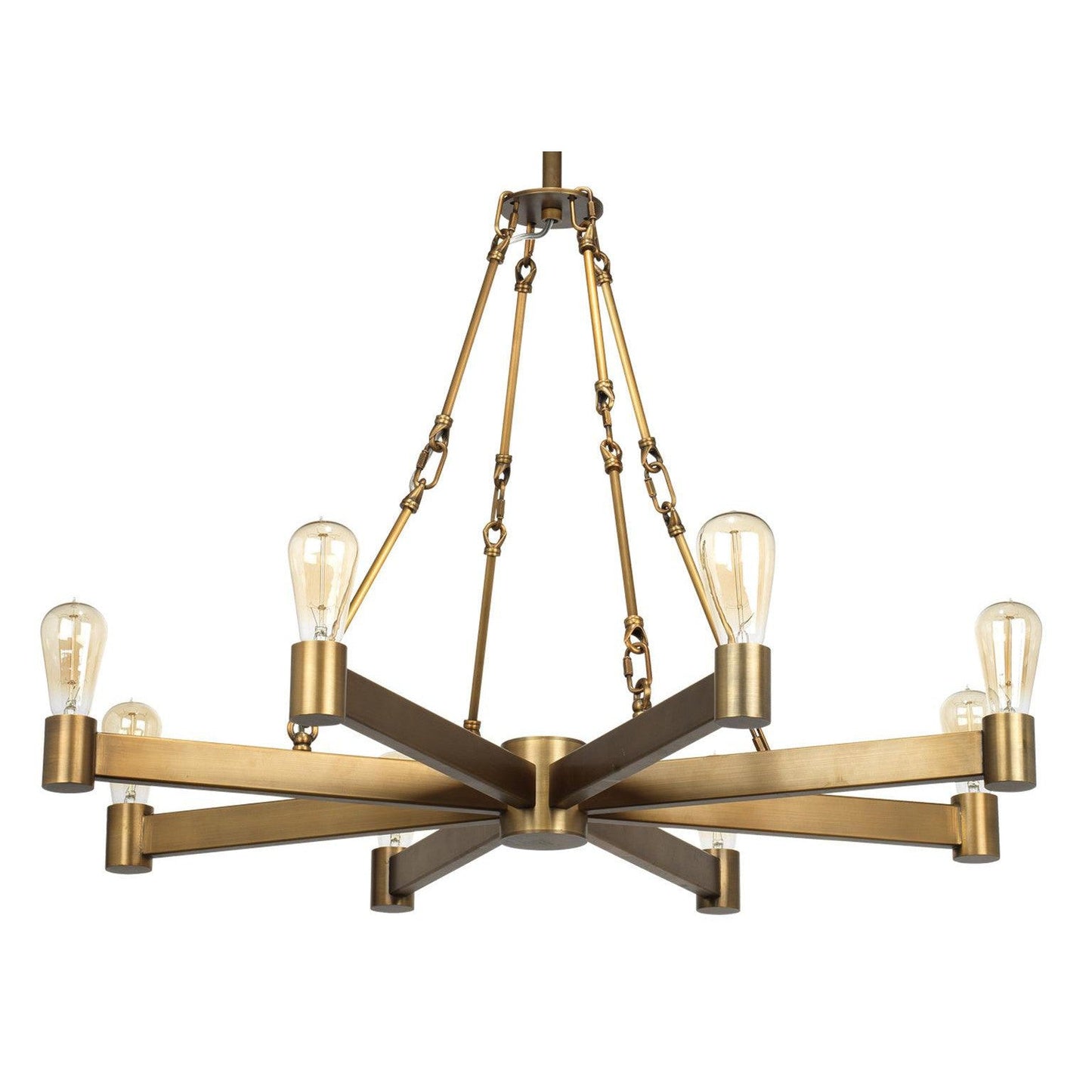 Brass Mid-Century Modern Manchester 8 Light Chandelier Chandeliers Sideboards and Things By Jamie Young