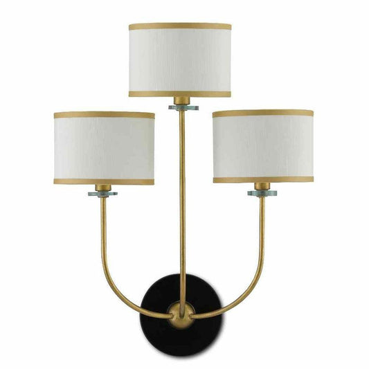 Brass Satin Black White Croydon Wall Sconce Wall Sconces Sideboards and Things By Currey & Co