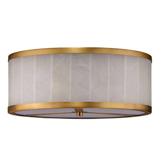 Brass & White Alabaster Large Upsala Flush Mount Ceiling Light Flush Mounts Sideboards and Things By Jamie Young