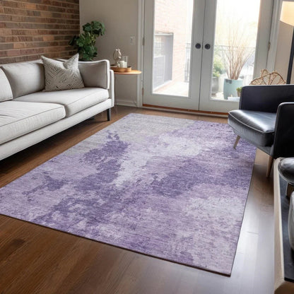 LOOMLAN Rugs Bravari Purple Washable Indoor-Outdoor Rug