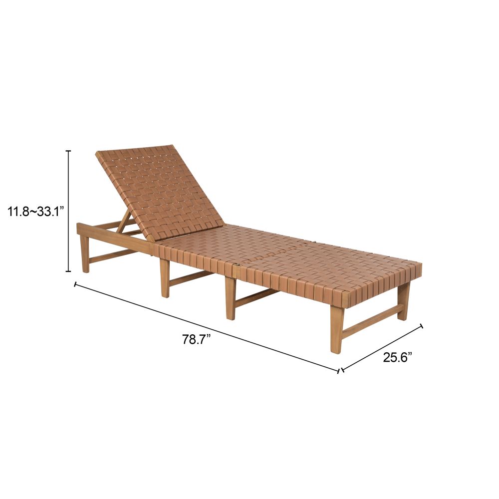 Zuo Modern Breath Rattan Weave Outdoor Chaise Lounge