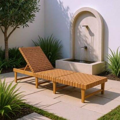 Zuo Modern Breath Rattan Weave Outdoor Chaise Lounge