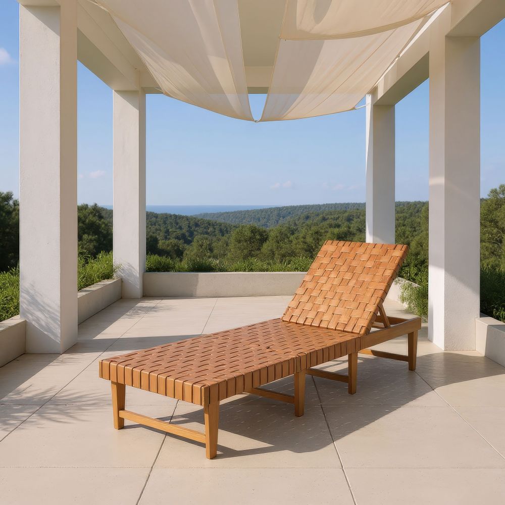 Zuo Modern Breath Rattan Weave Outdoor Chaise Lounge