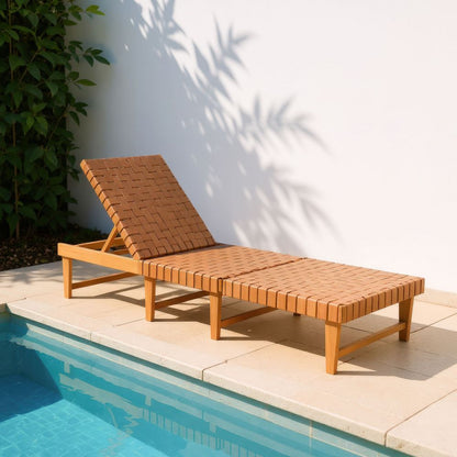 Zuo Modern Breath Rattan Weave Outdoor Chaise Lounge