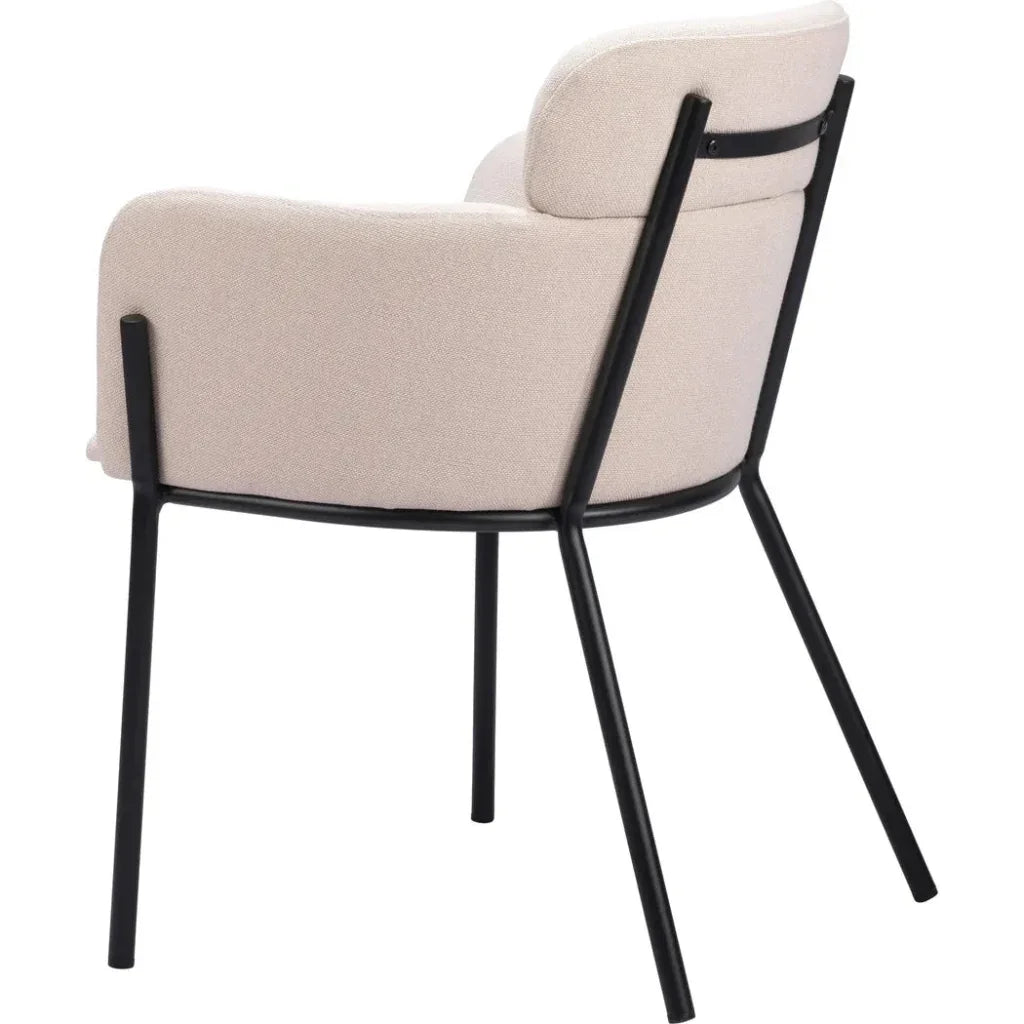 Bremor Steel Beige Dining Arm Chair 2PC - LOOMLAN - Zuo Modern - Dining Chairs