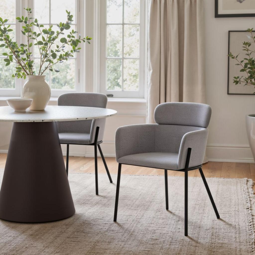Bremor Steel Dining Arm Chair 2PC