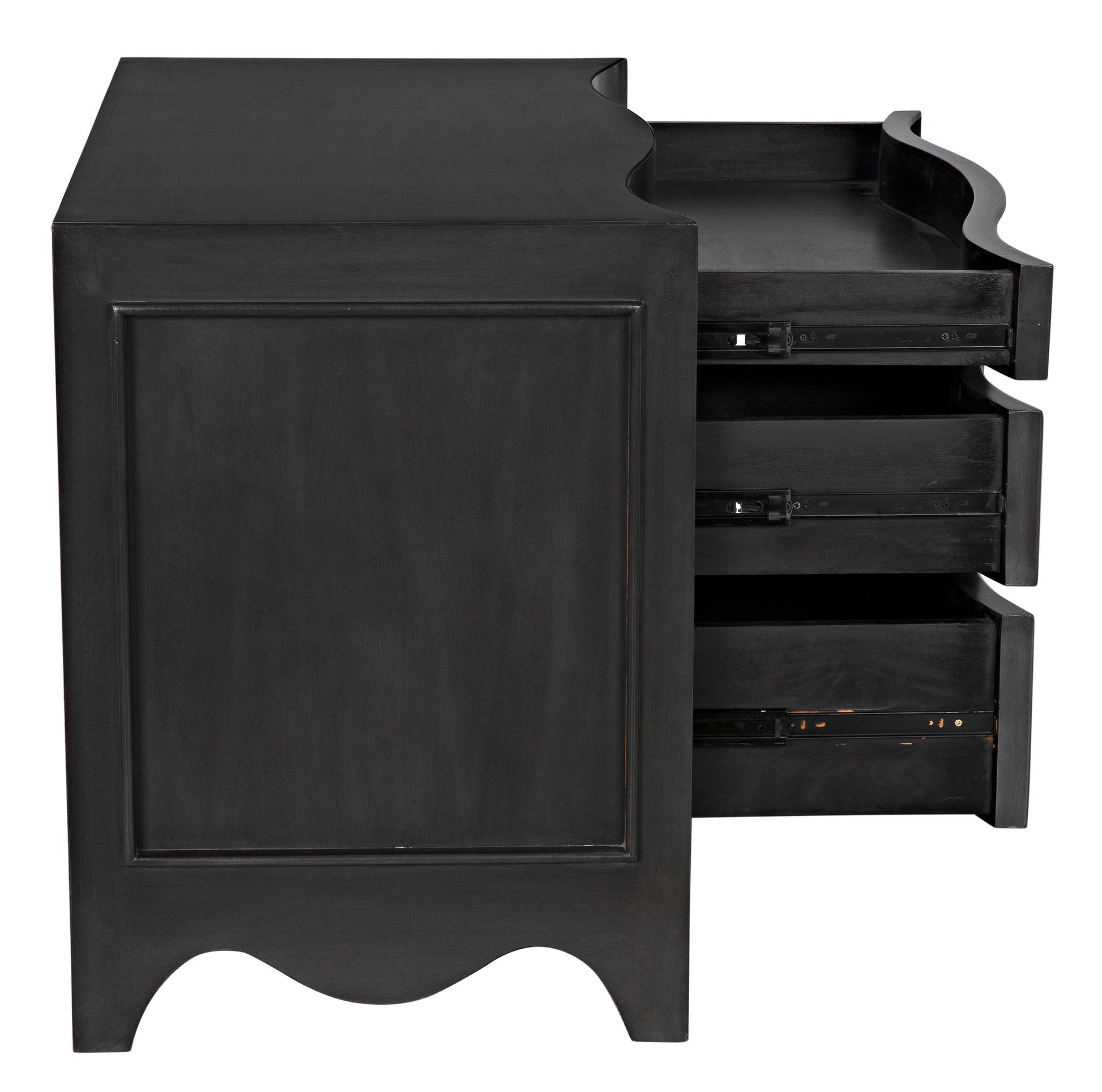 Brentford Wood Black Dresser-Dressers-Noir-Sideboards and Things