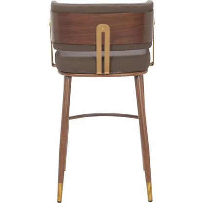 Brew Wood and Steel Brown Barstool 2PC - LOOMLAN - Zuo Modern - Bar Stools