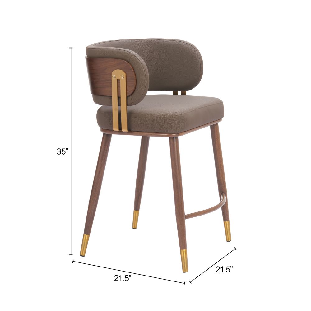 Zuo Modern Brew Faux Leather Counter Stool