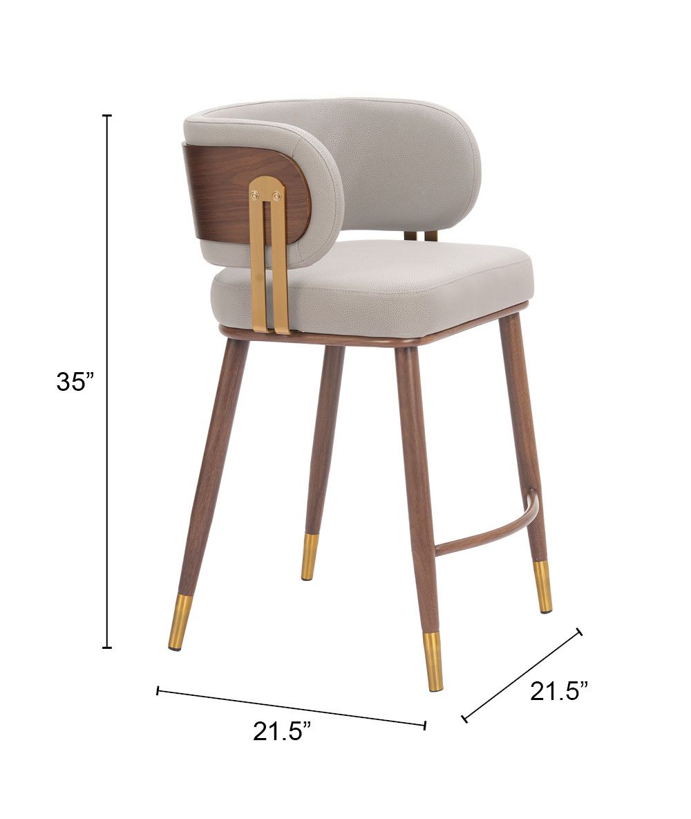 Zuo Modern Brew Faux Leather Counter Stool