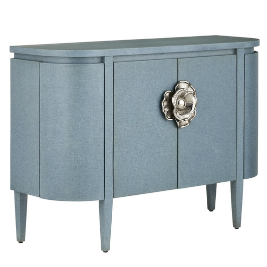 Briallen Blue Demi-Lune Cabinet-Accent Cabinets-Currey & Co-Sideboards and Things