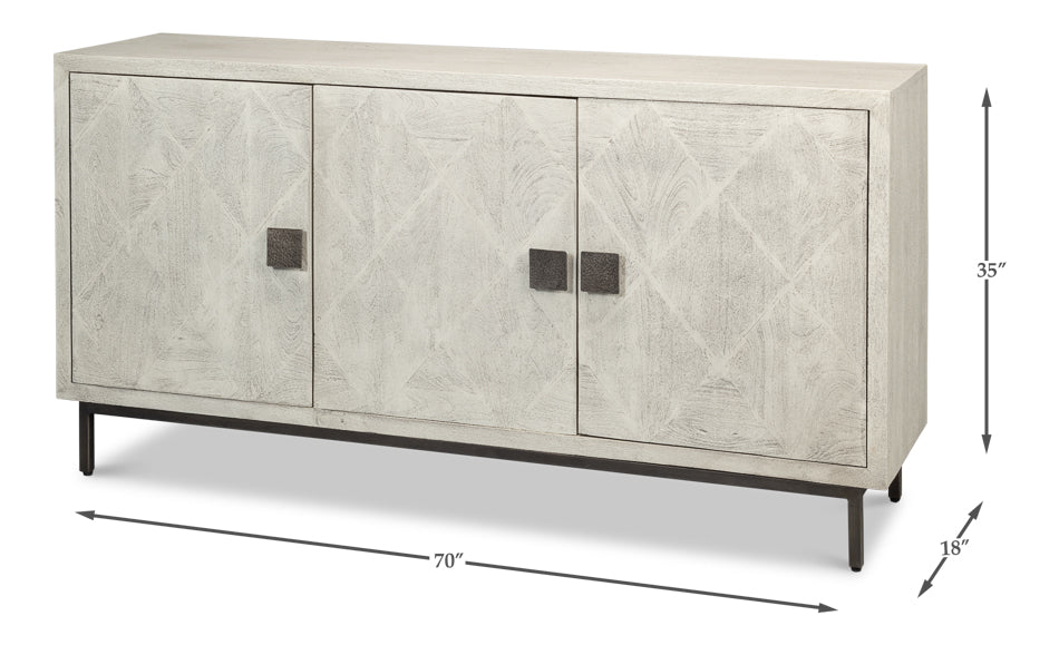 Bricka Three Door Sideboard Buffet for Dining Room-Sideboards-Sarreid-LOOMLAN