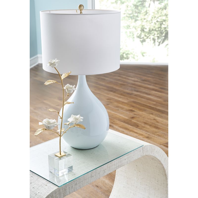 Chelsea House Bridgers Cloth Wrapped White Console Table