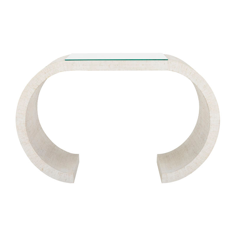 Chelsea House Bridgers Cloth Wrapped White Console Table