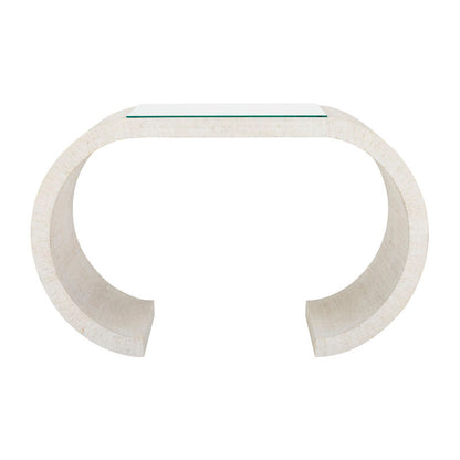 Chelsea House Bridgers Cloth Wrapped White Console Table