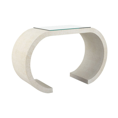 Chelsea House Bridgers Cloth Wrapped White Console Table
