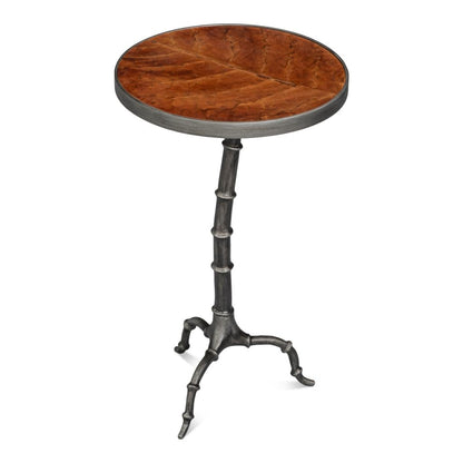 Sarreid Brightleaf Aluminum Base Round Side Table