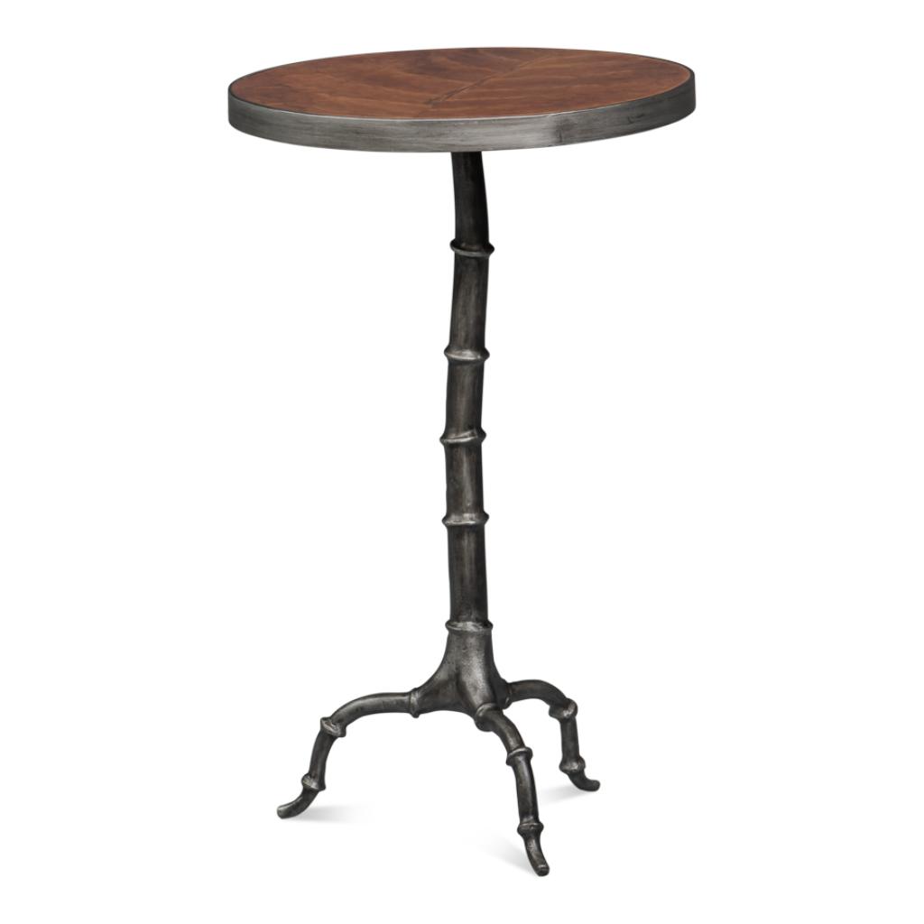 Sarreid Brightleaf Aluminum Base Round Side Table