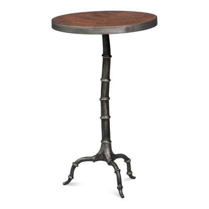 Sarreid Brightleaf Aluminum Base Round Side Table