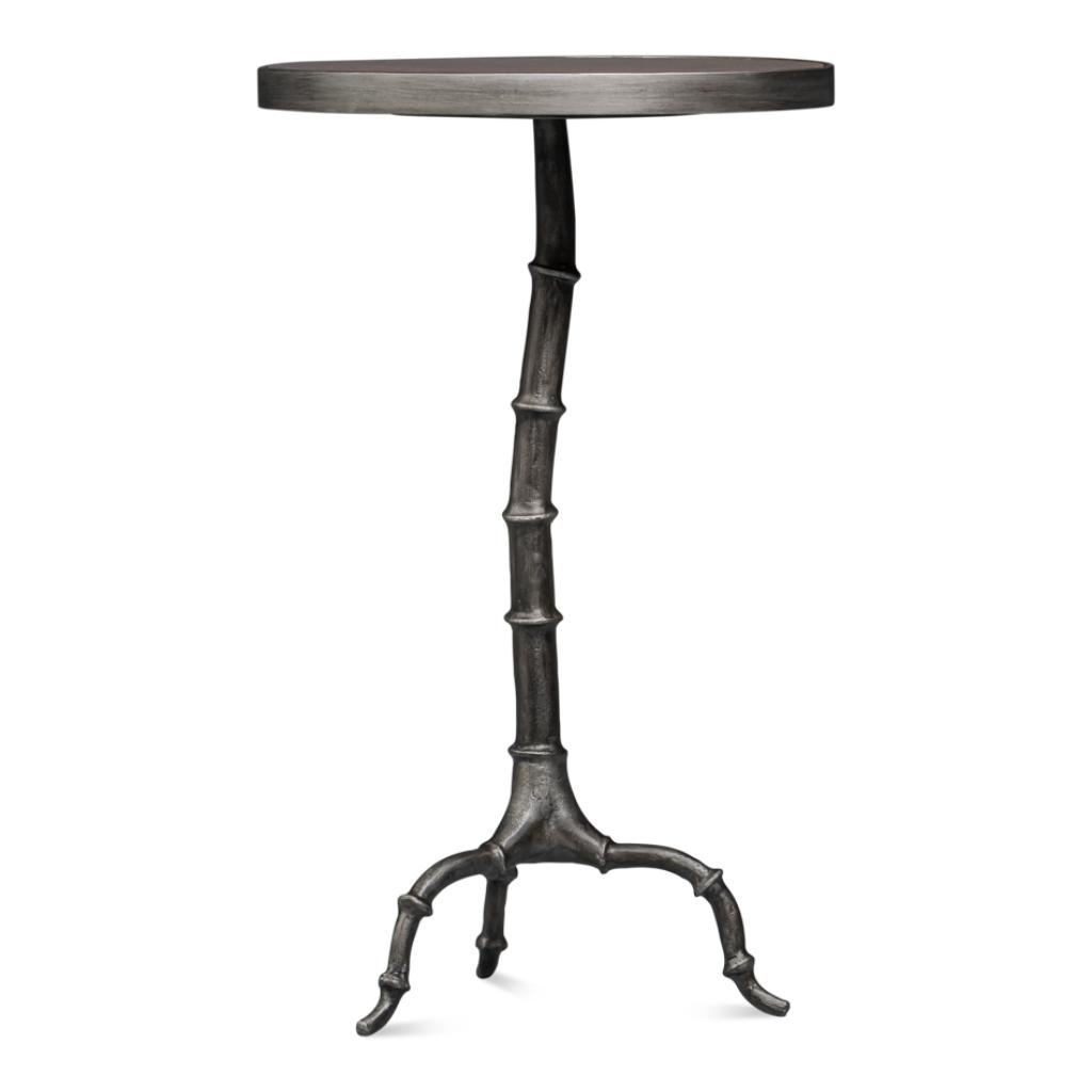 Sarreid Brightleaf Aluminum Base Round Side Table