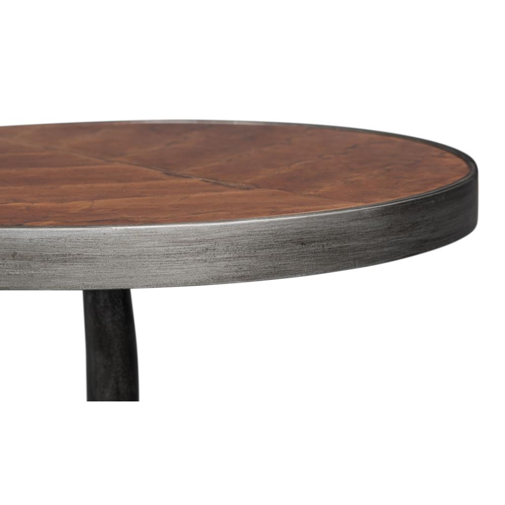 Sarreid Brightleaf Aluminum Base Round Side Table