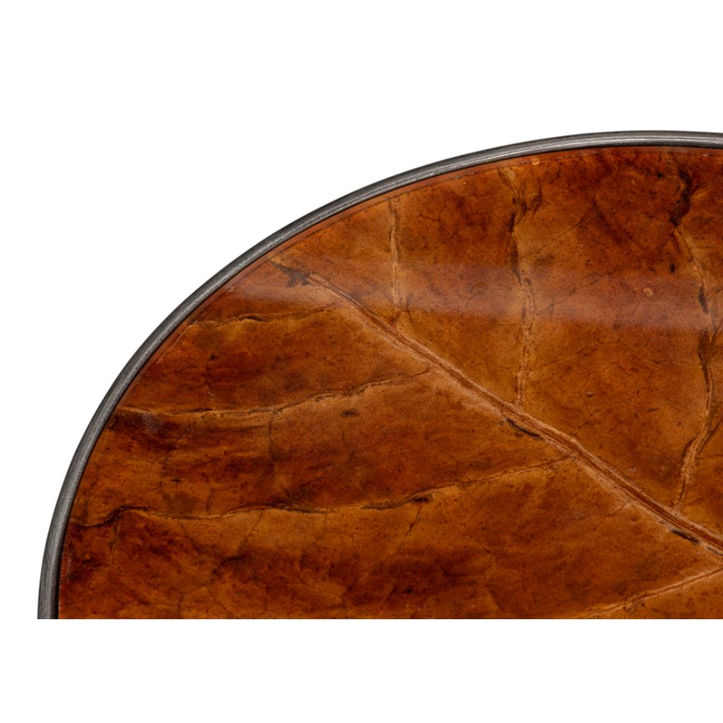 Sarreid Brightleaf Aluminum Base Round Side Table