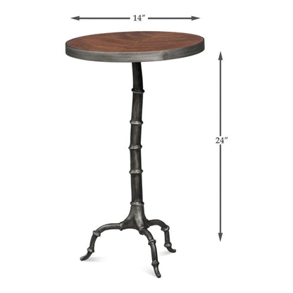 Sarreid Brightleaf Aluminum Base Round Side Table